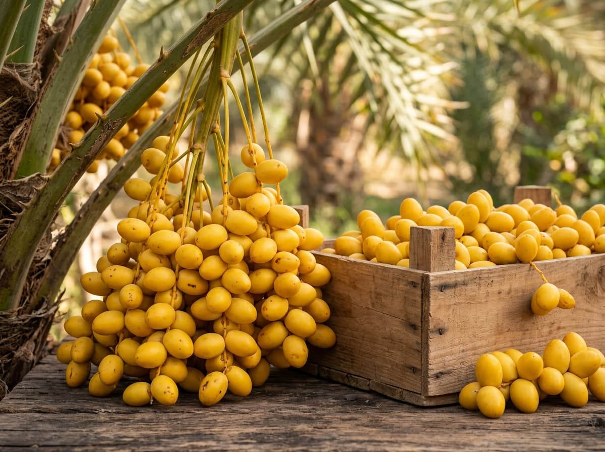 بلح وتمر برحي طازج (خلال أصفر)